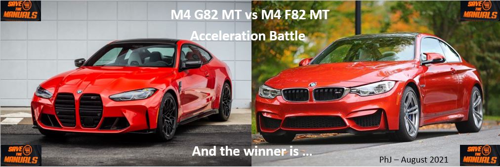 G82 M4 Manual vs F82 M4 Manual: Acceleration Battle - a Technical