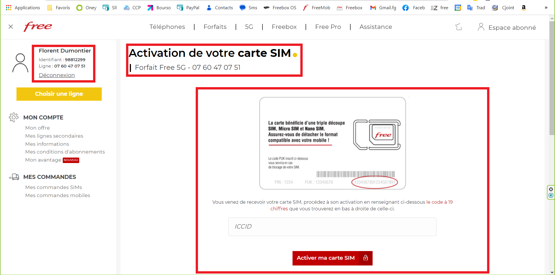 Assistance Free - Activer ma carte SIM